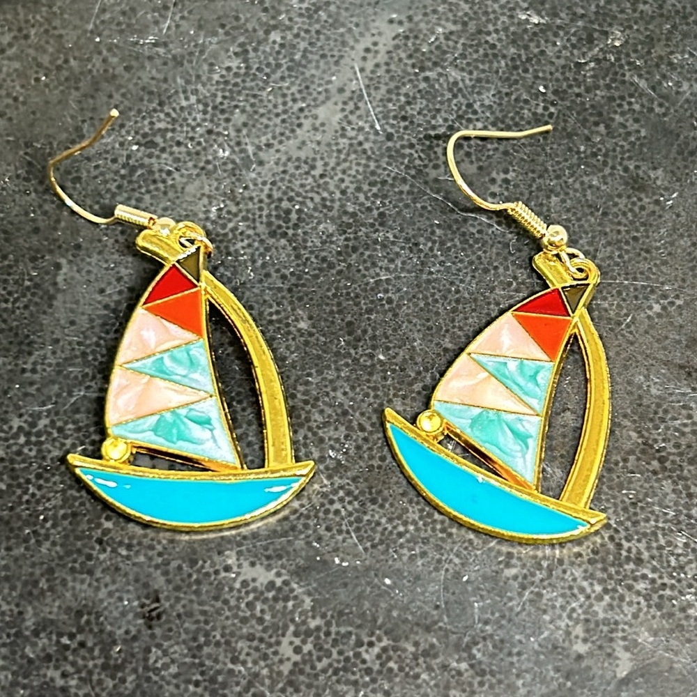 Sail Boat Earrings dangle